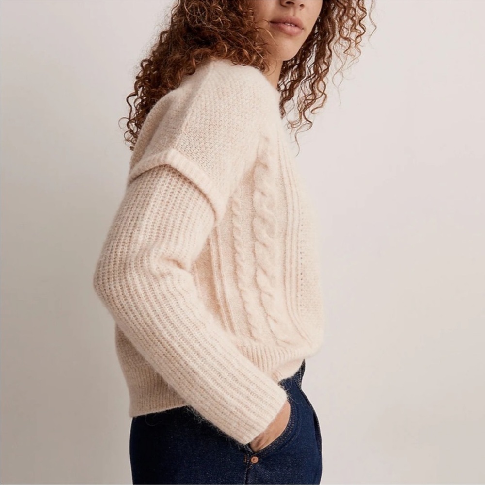 Madewell Cable Havener Pullover Sweater Size Small EUC - Picture 3 of 9